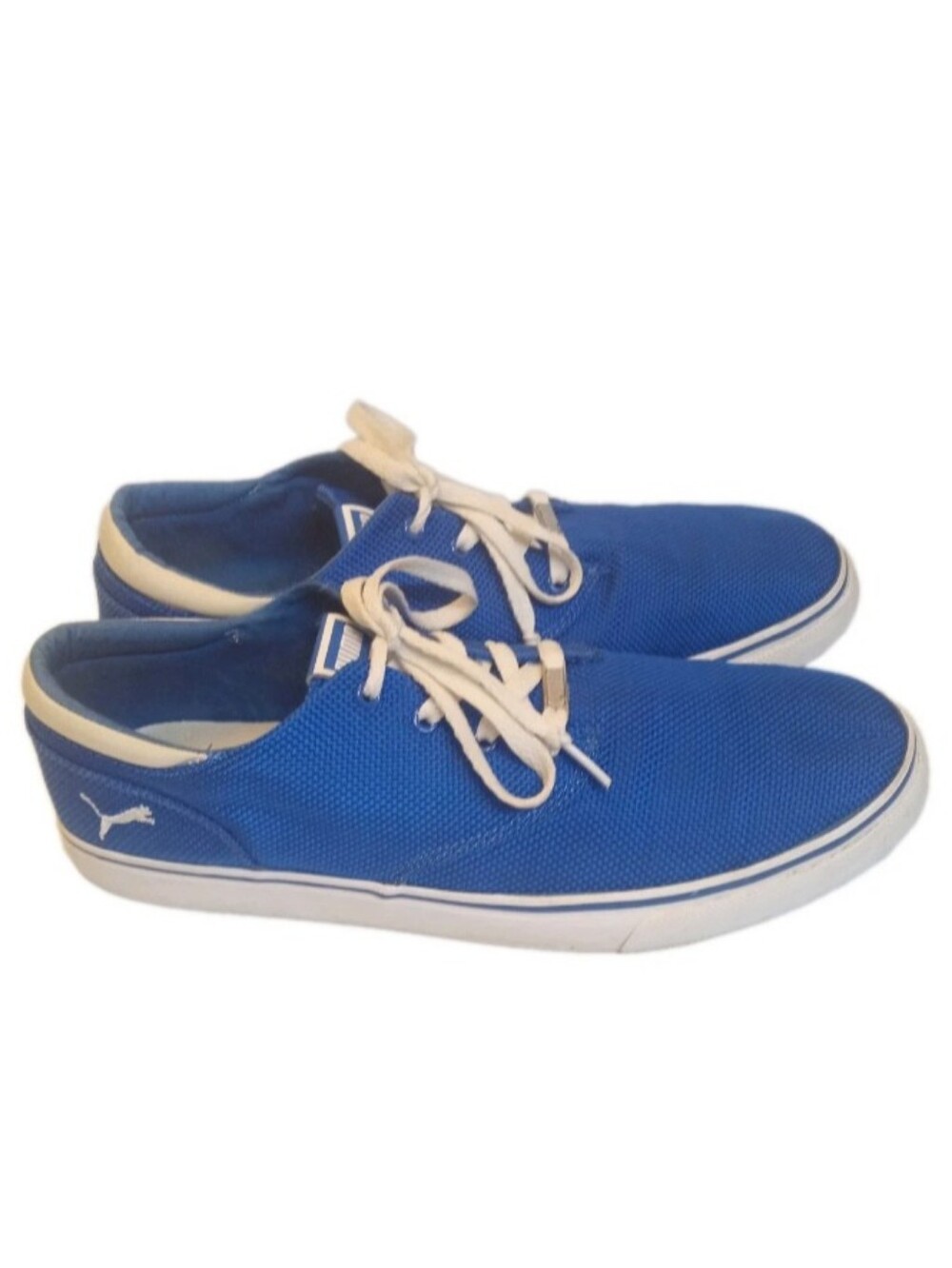 Mens Puma Shoes Size 12 Blue White 2014 Sport Lifestyle Woven Low Top 357856 04